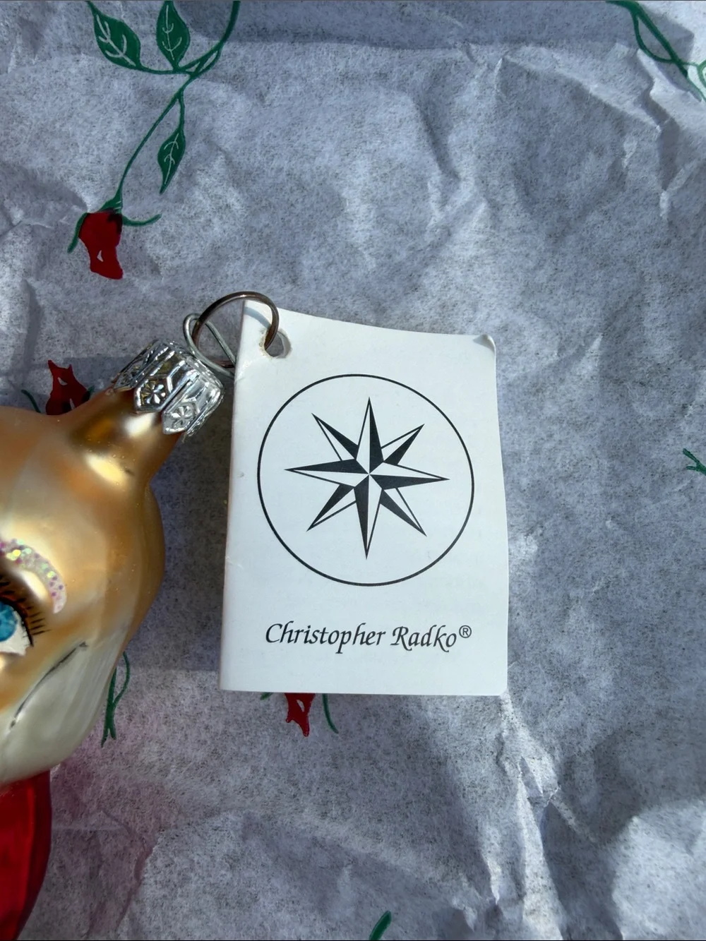 Christopher Radko 1994 Vintage Glass Santa Tennis Ornament Hand Blown Poland 🏷️